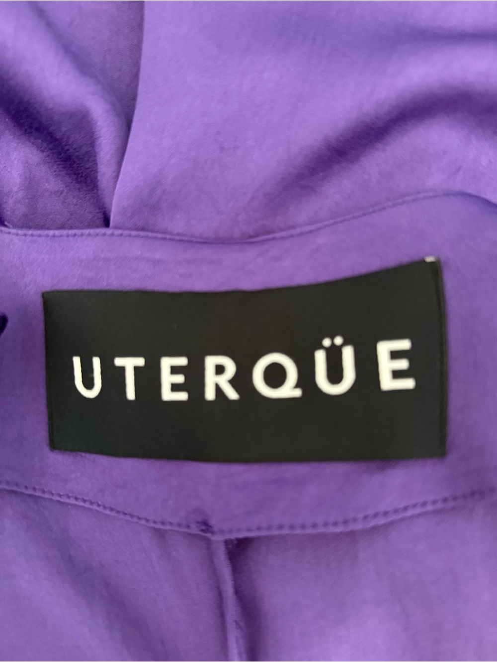 Uterque Purple Satin Wrap Midi Dress with Tie Belt - Picture 4 of 4